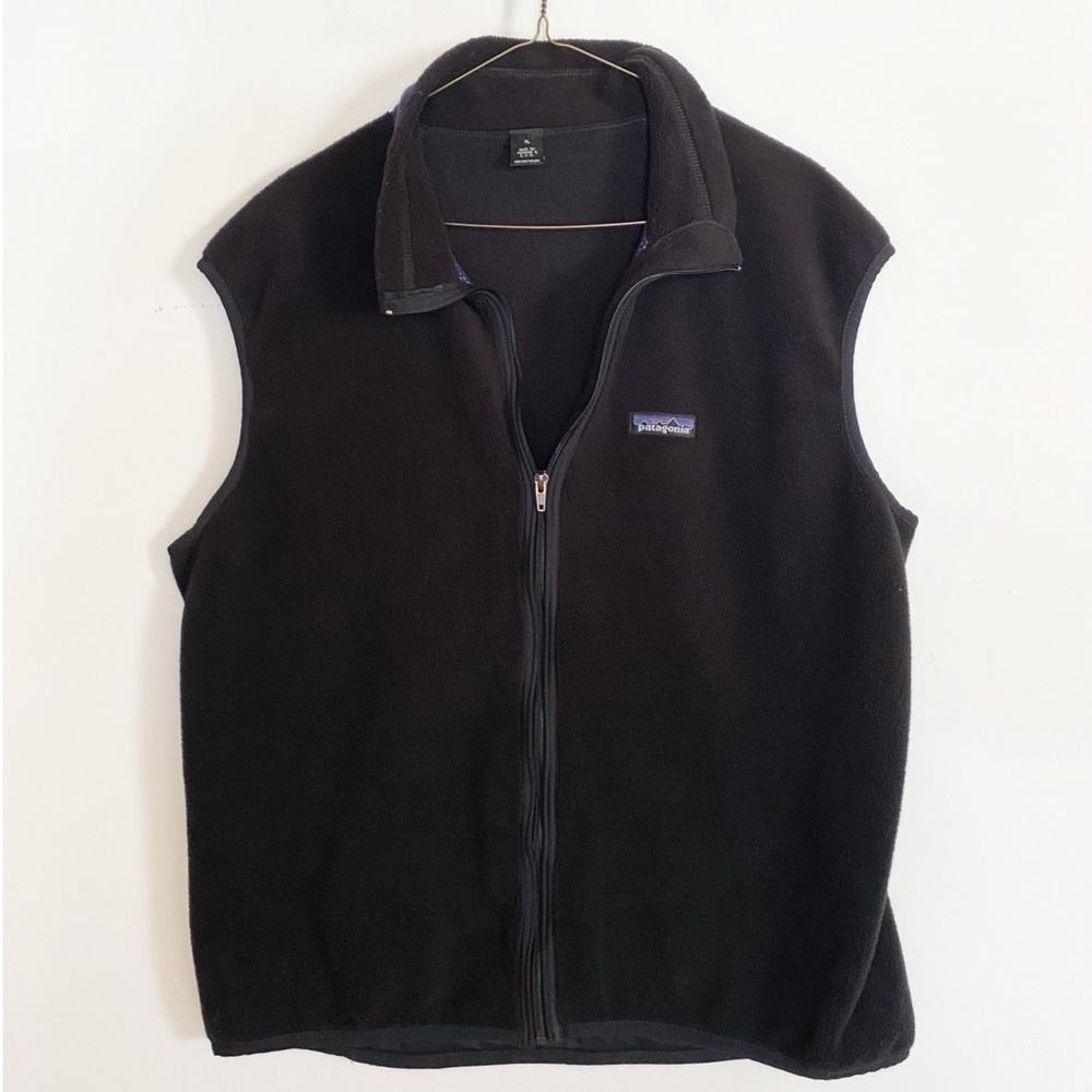 Vtg 90s PATAGONIA fleece Vest Black full zip Womens size XL - Picture 10 of 10